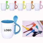 12 Oz. Two-Tone Ceramic Cup Coffee Mug With Spoon