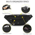 Large Crossbody Fanny Pack With 4 Zipper Pockets For Travel
