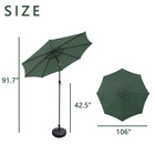8.8' Adjustable Patio Umbrella & Market Umbrella With Base