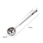 2-In-1 Stainless Steel Coffee Measuring Scoop W/ Bag Clip