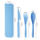 3 Pieces Wheat Straw Cutlery Utensil Set