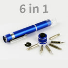 6-In-1 Magnetic Metal Screwdriver Tool Pen With Led Light