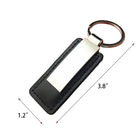 Rectangular Leather Keychain w/ Metal Plate