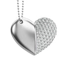Heart-Shaped Usb Flash Drive 16Gb Crystal Necklace