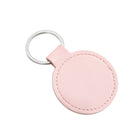 Round PU Leather Keyring with Metal Ring
