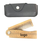 Wooden Viking Folding Hair Beard Comb Carrying Pouch For Men