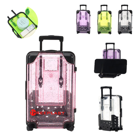 Mini Suitcase Makeup Organizer with Phone Stand