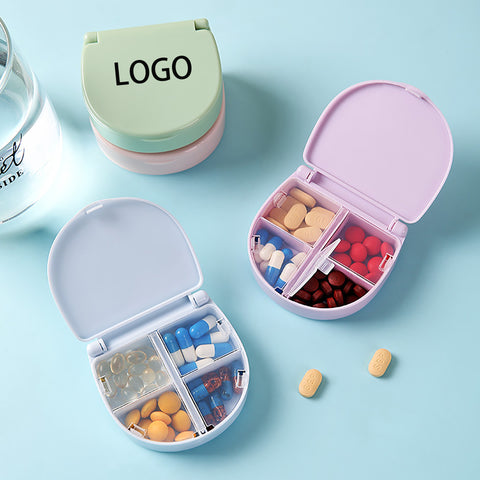 Portable 4-Compartment Dustproof Pill Organizer