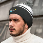 Two Tone Stripe Acrylic Winter Pom Pom Beanie Hat