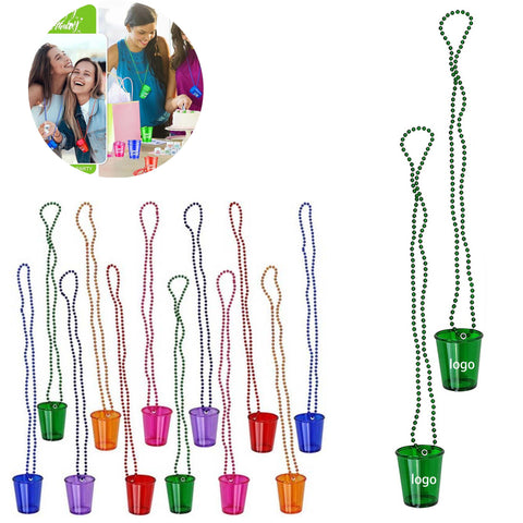Festive Libations Party Beaded Necklace Glass