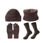 Plush Warm Knitted Hat, Scarf, Gloves And Socks