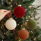 Flocked Christmas Ball Ornaments