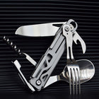 6-In-1 Folding Camping Utensil Set With Corkscrew