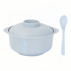 Wheat Straw Noodle Bowl With Lid And Spoon Set Of 3