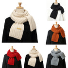 Solid Color Knitted Scarf for Autumn Winter