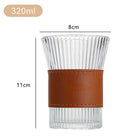 Glass Water Cup With Leather Protective Sleeve