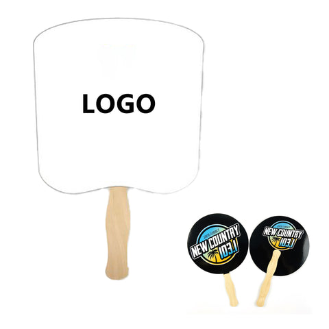 Custom Wooden-Handled Promotional Fans