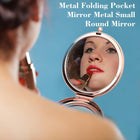Round Folding Makeup Mirror Double Sided Metal Pocket
