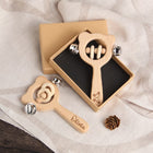 Wooden Animal Baby Hand Bell Toy