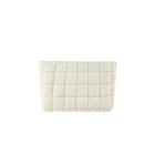 3D Yarn-Embroidered Logo Puffy Quilted Makeup Bag