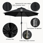 9ft Patio Umbrella Outdoor Table Umbrella 8 Sturdy Ribs