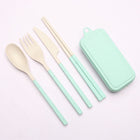Wheat Straw Foldable Cutlery Set With Case