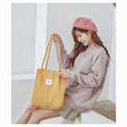 Corduroy Shoulder Bag For Women, Large Capacity Canvas Tote