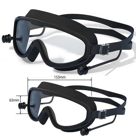 Large Frame Swimming Goggles With Earplugs