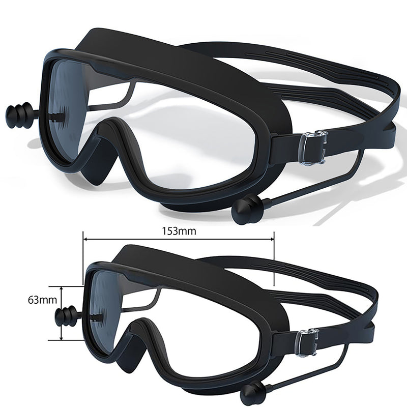 Large Frame Swimming Goggles With Earplugs