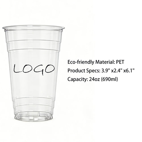 24 Oz. Disposable Clear Cold Drink Cups