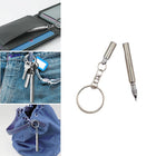Stainless Steel Retractable Pen w/Keychain