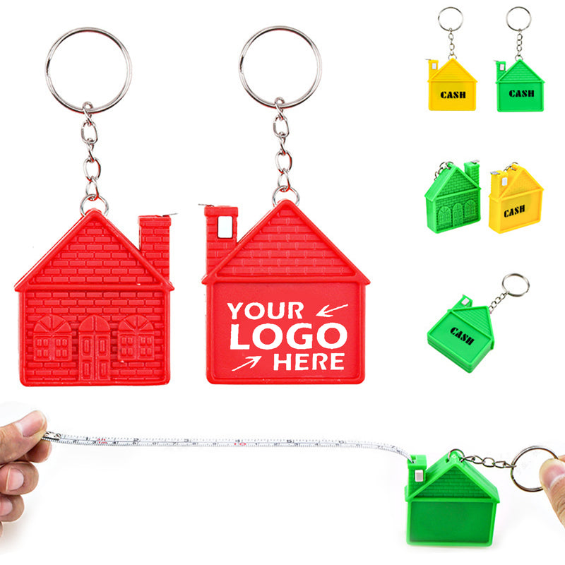 House Tape Measure Promotional Keychain