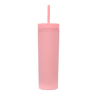 Double Wall Matte Finishing 16Oz Plastic Straw Tumbler