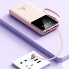 Power Bank 20000Mah With Built-In Cables