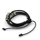 Snap Closure Braided Leather Bracelet