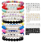 Custom Soft Clay Letter Colorful Beaded Clay Bead Bracelets