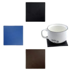 4" PU Leather Square Coaster
