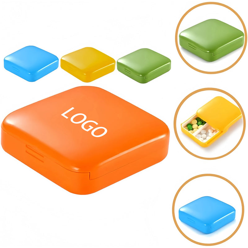 Portable Push Pull 2 Compartment Pill Box