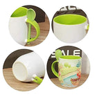12 Oz. Two-Tone Ceramic Cup Coffee Mug With Spoon