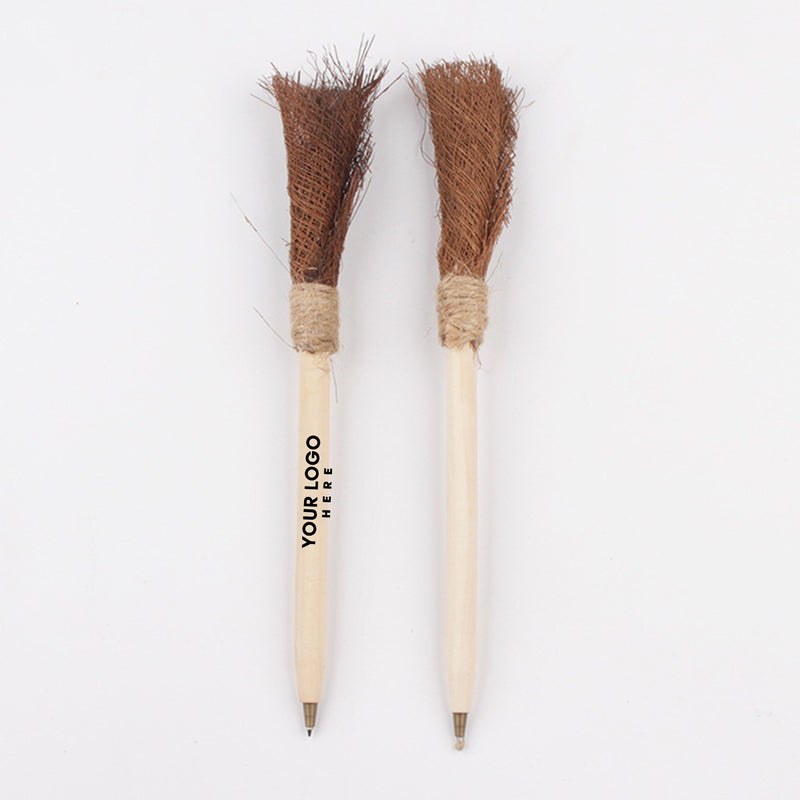 Broom-shaped pen