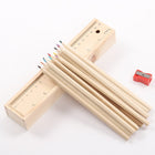12 Colored Pencil Wooden Box Set Pencil Sharpener