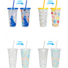 24Oz Color Changing Cold Cups With Straws