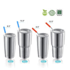 Set Of 16 Reusable Stainless Steel Straws