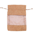 Large Linen Window Drawstring Bag