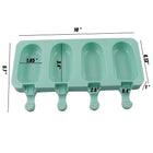 4 Cavities Homemade Ice Pop Molds Oval