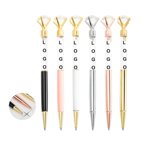 Large Diamond Metal Ballpoint Pen