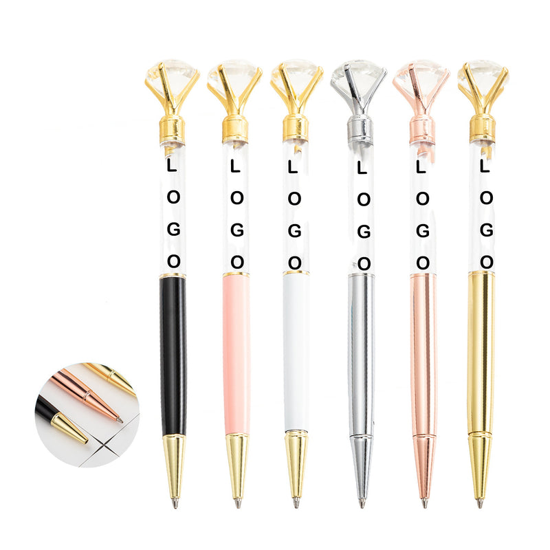 Large Diamond Metal Ballpoint Pen