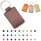 Rectangular Leather Keychain