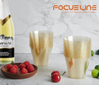 9 Oz Clear Gold Glitter Plastic Cups