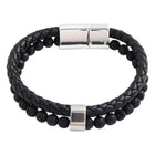Natural Stone Beaded Leather Rope Bracelet
